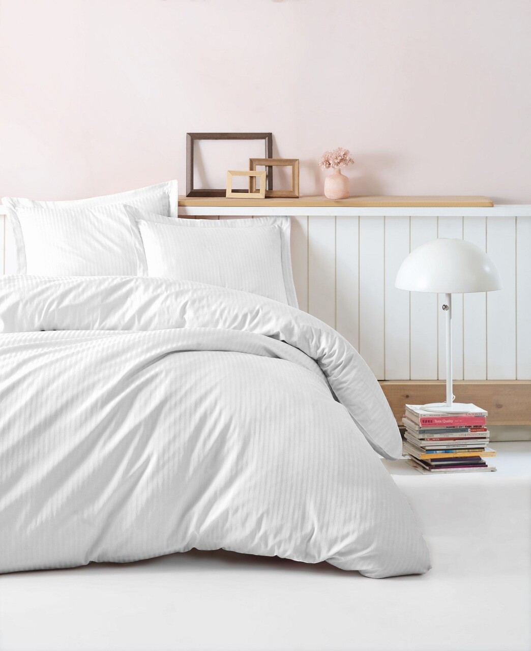 Lenjerie de pat pentru o persoana (DE), L'essentiel Maison, Stripe, Alb - imagine 6